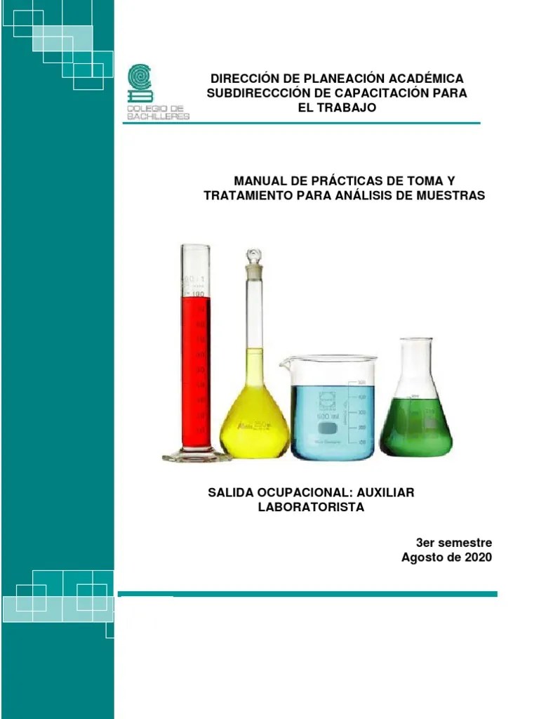 Manual De Practicas De Toma Y Tratamiento Para Analisis De Muestras PDF ...