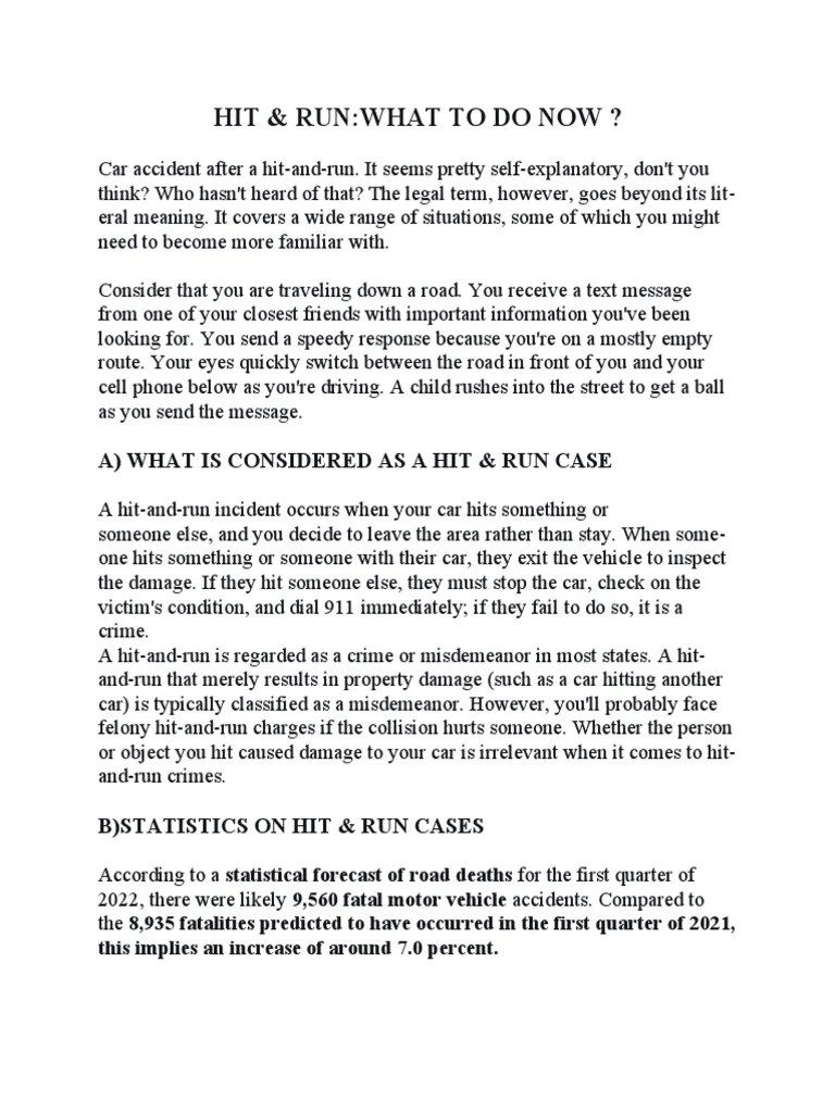 A comprehensive guide to understanding hit-and-run cases: legal