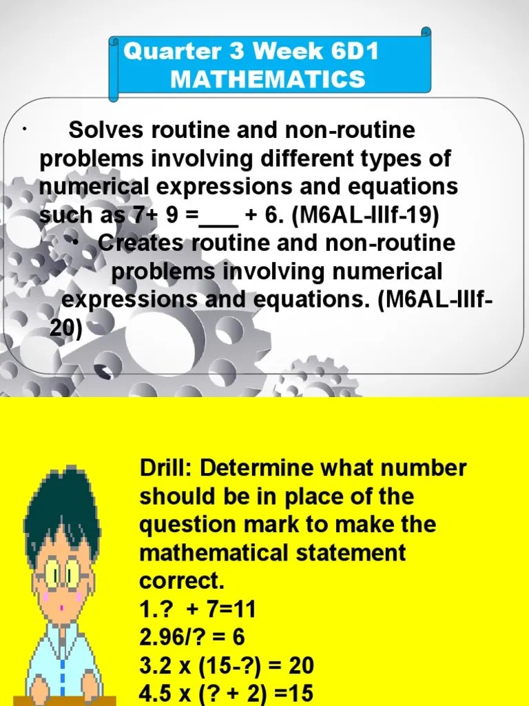 MATH 6 PPT Q3 W6 - Routine And Non-Routine Problems Involving Different ...