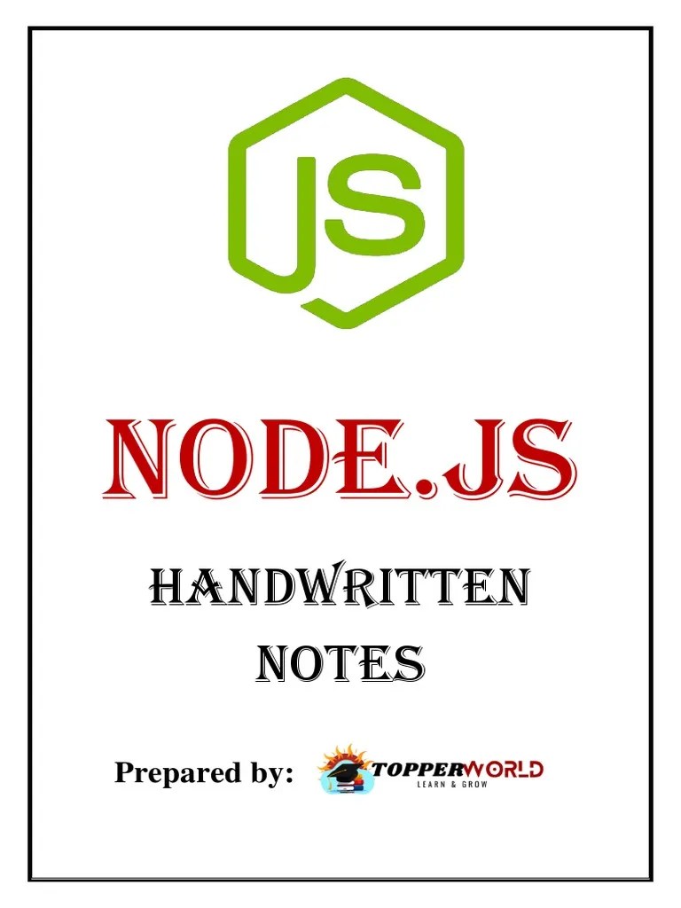 Nodejs Handwritten Notes | PDF