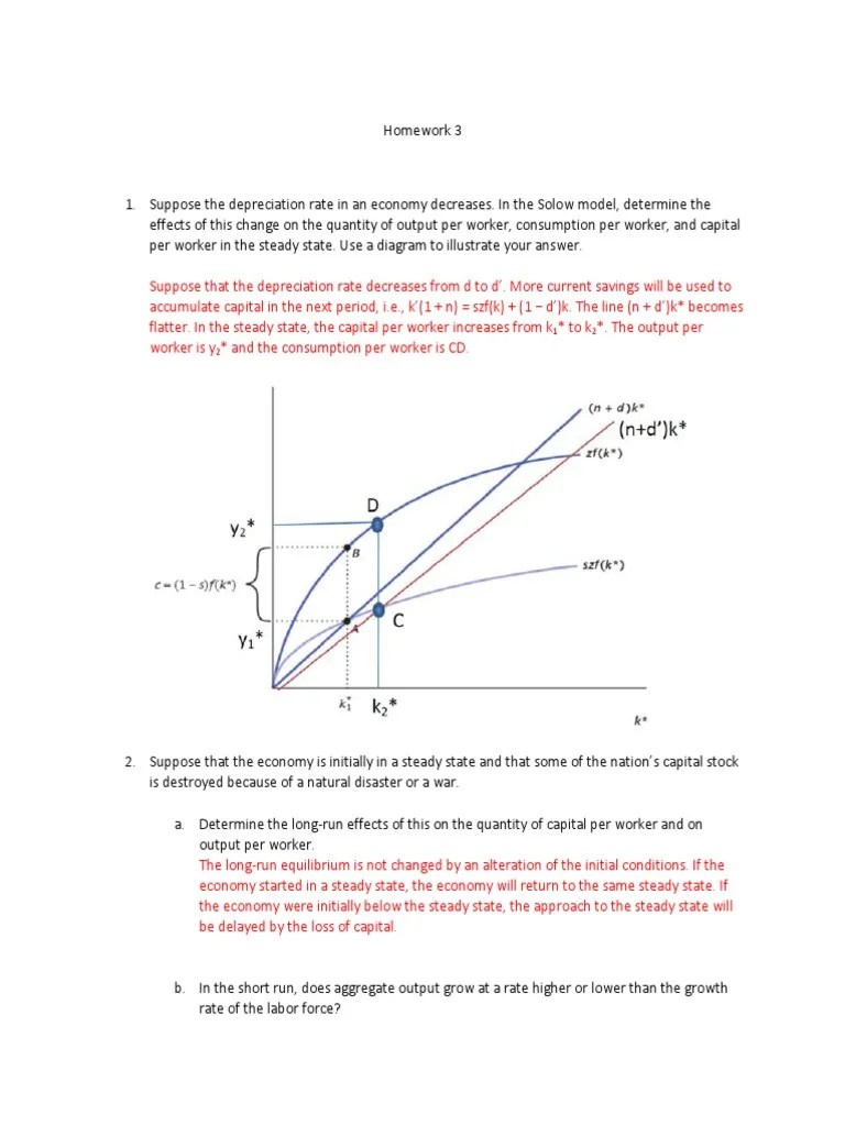 Homework 3 - Answer | PDF | Economic Growth | Macroeconomics
