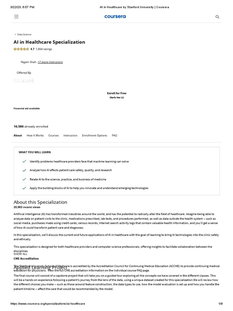 AI In Healthcare By Stanford University | PDF | Health Care ...