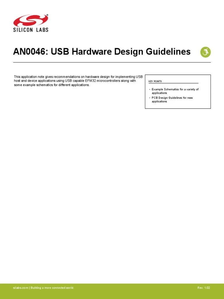 An0046 Efm32 Usb Hardware Design Guidelines | PDF | Field Effect Transistor | Usb
