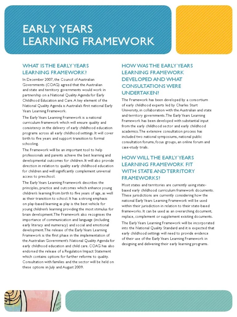 The Early Years Learning Framework Fact Sheet 0 | PDF | Early Childhood ...