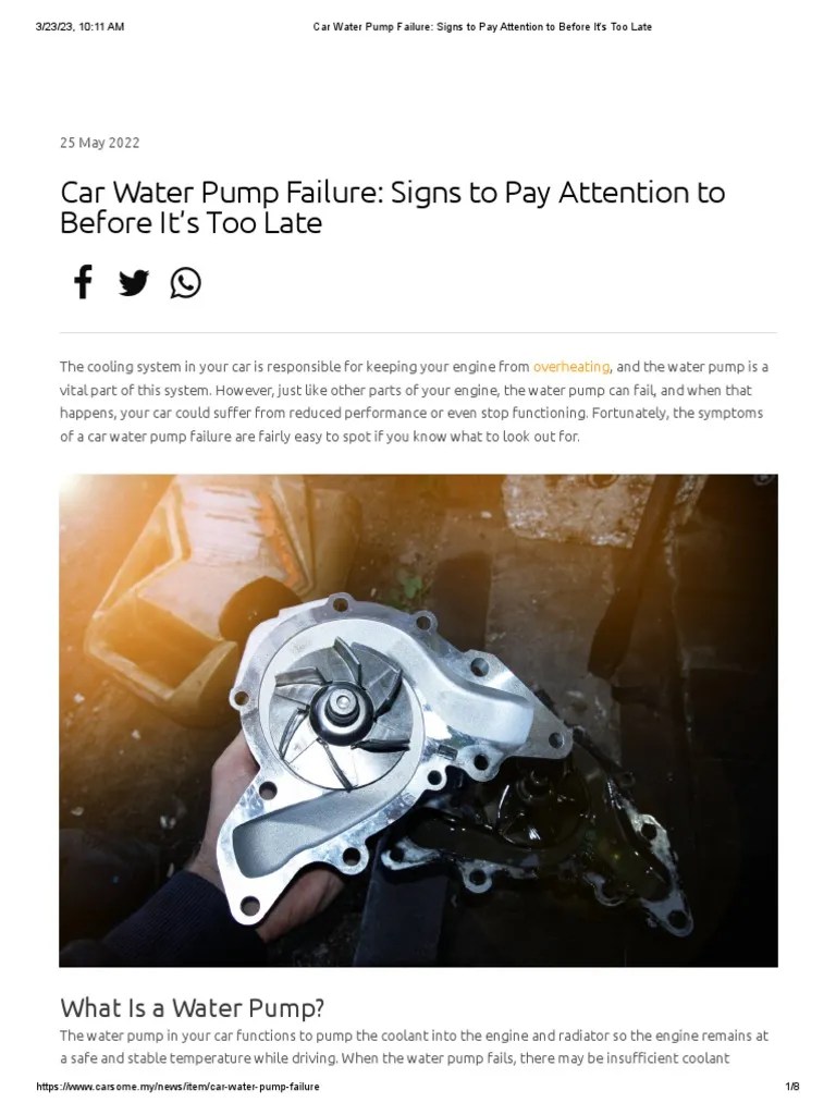 Car Water Pump Failure - Signs To Pay Attention To Before It's Too Late ...