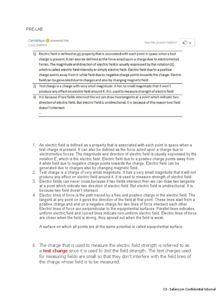 Electric Fields Lab | PDF | Electric Field | Electric Charge