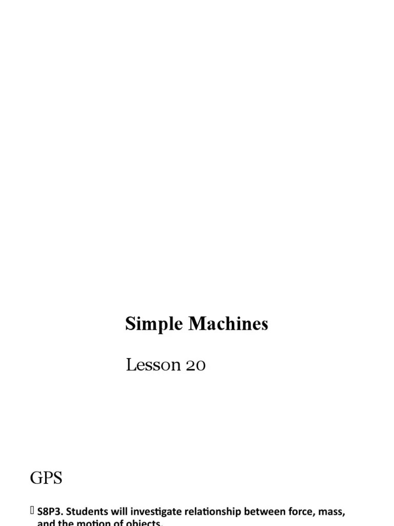 Simple Machines | PDF | Lever | Machines