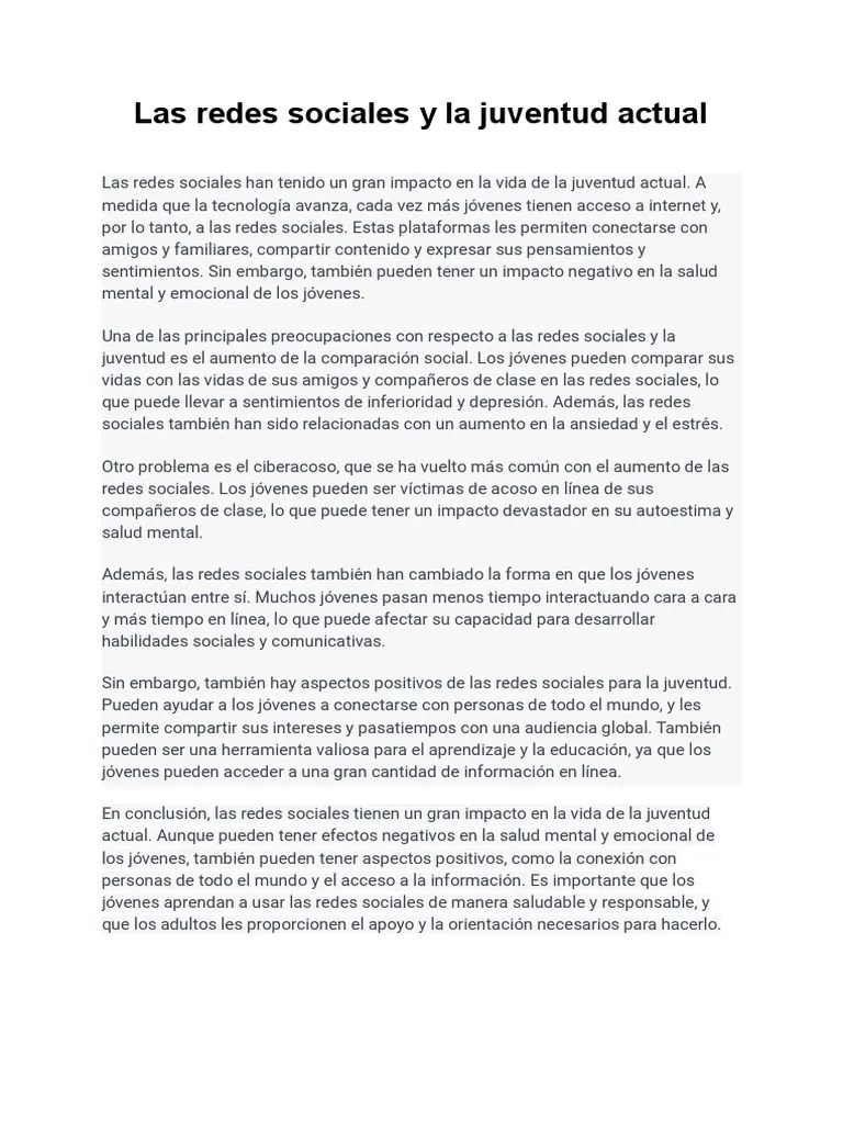 La Juventud Y Las Redes Sociales | PDF