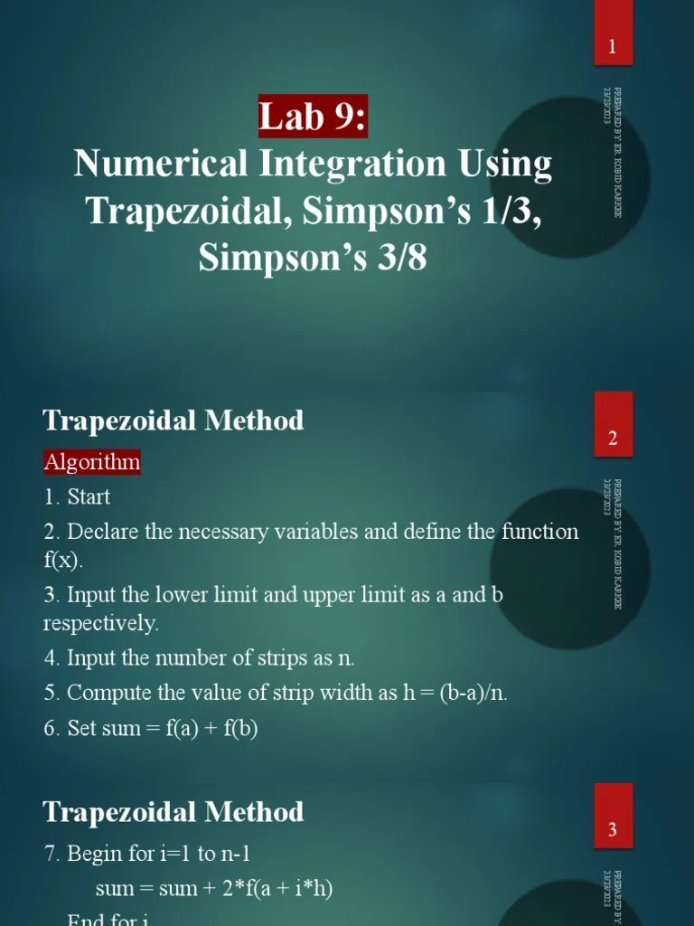 Numerical Integration Methods | PDF | Integral | Function (Mathematics)