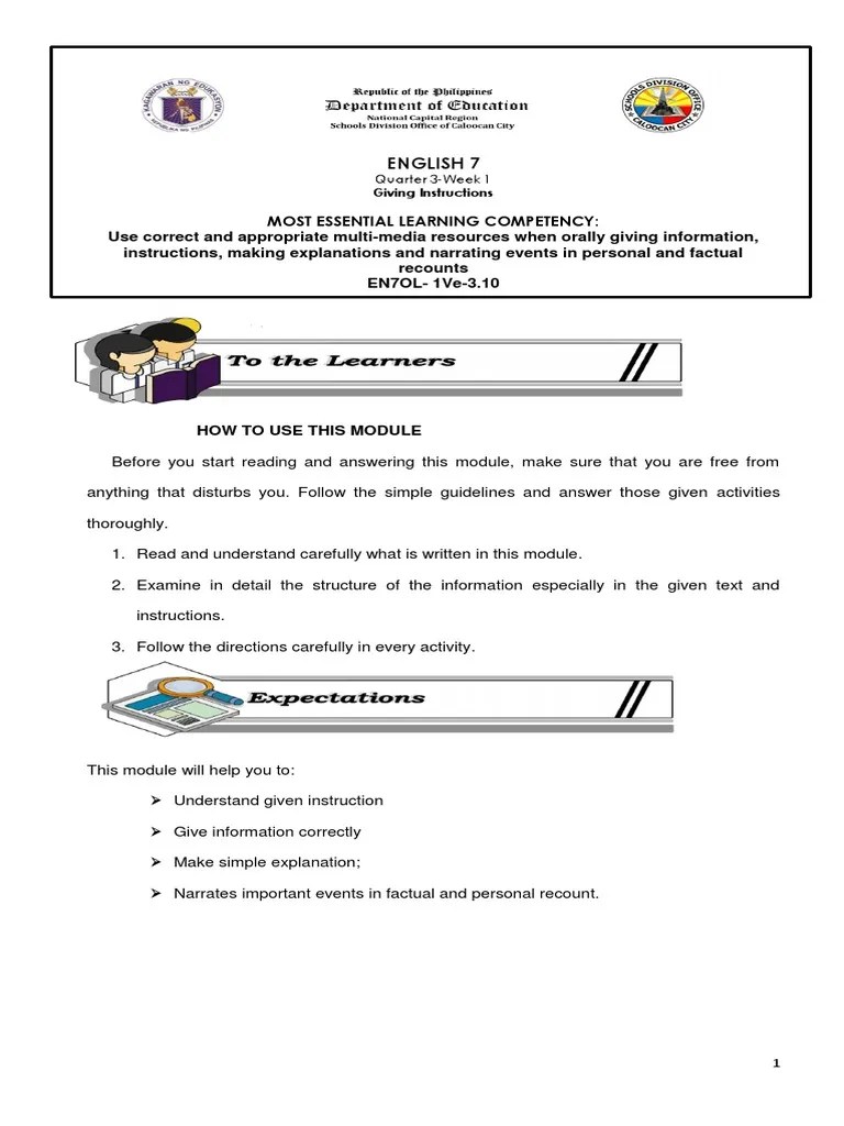 English 7 Q3 Week 1 PDF | PDF | Multimedia | Mass Media