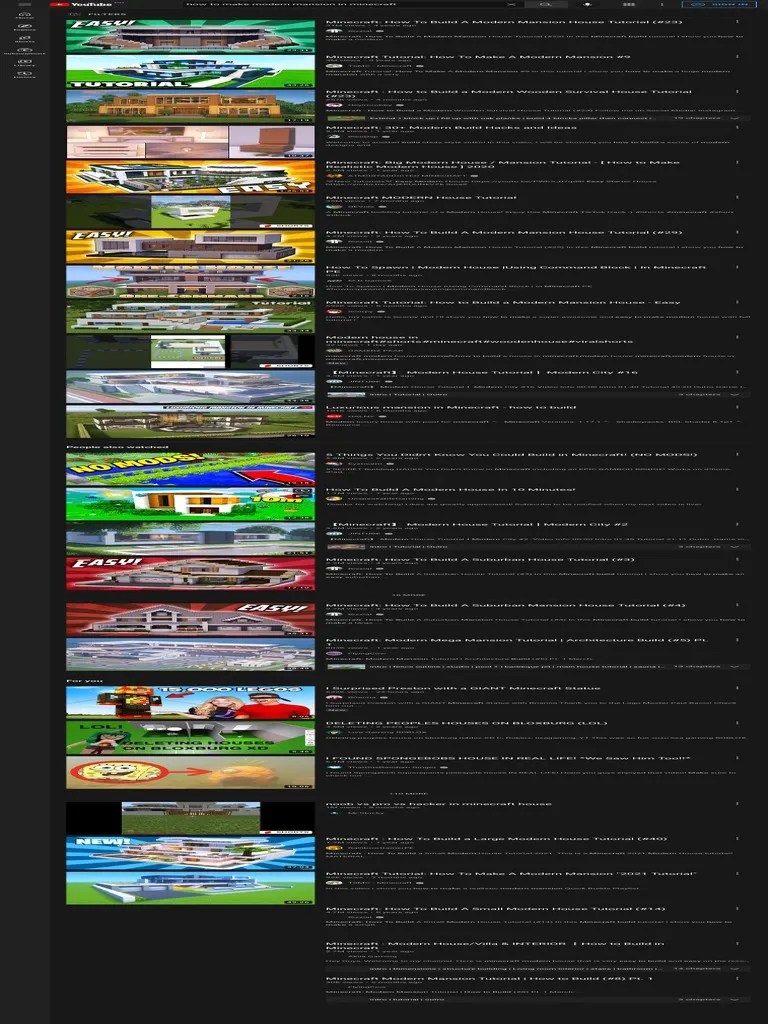 How To Make Modern Mansion In Minecraft - YouTube | PDF | Minecraft