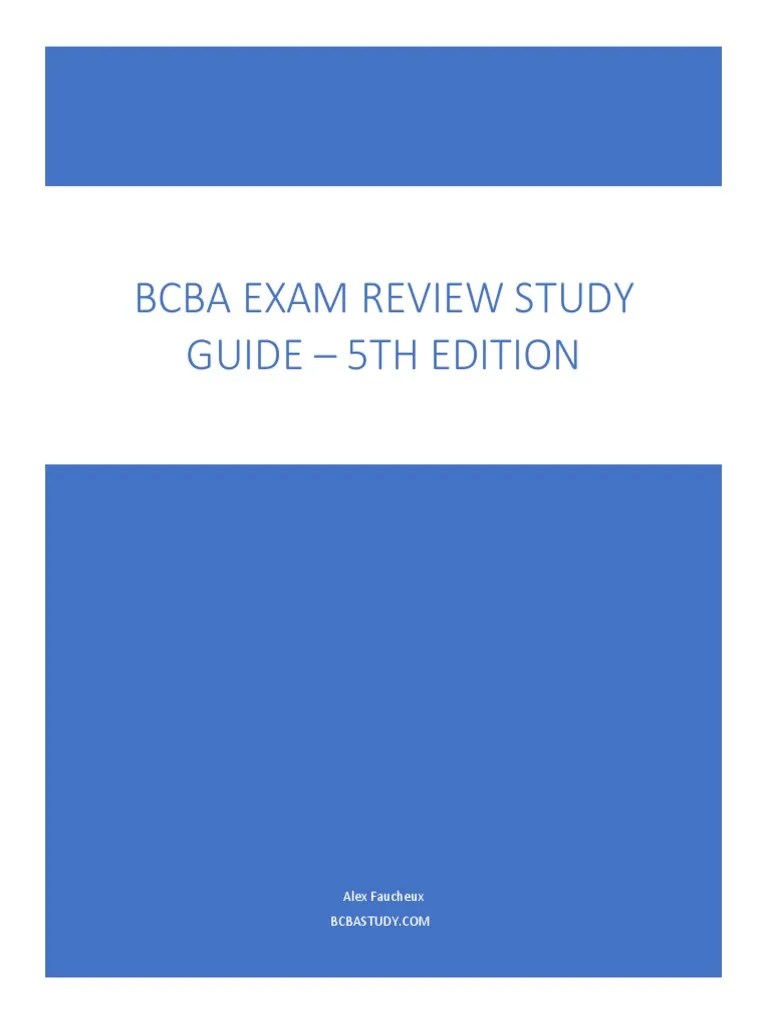 BCBA Exam Study Guide 5th Edition PDF | PDF | Reinforcement | Classical ...