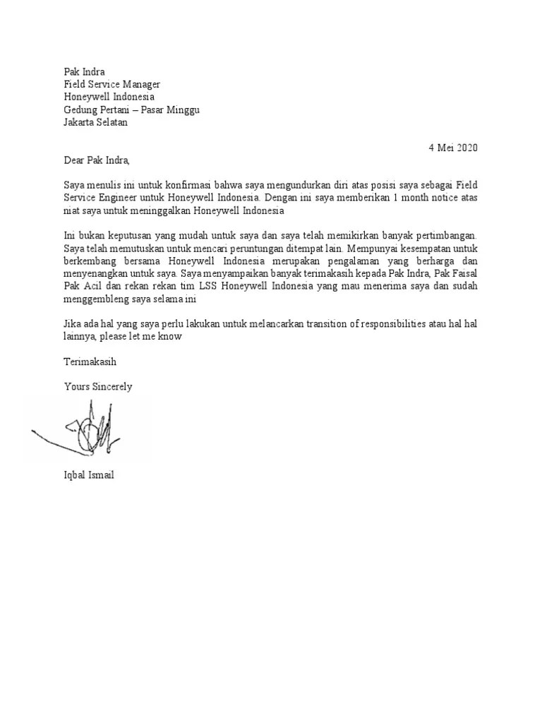 Resignation Letter PDF | PDF