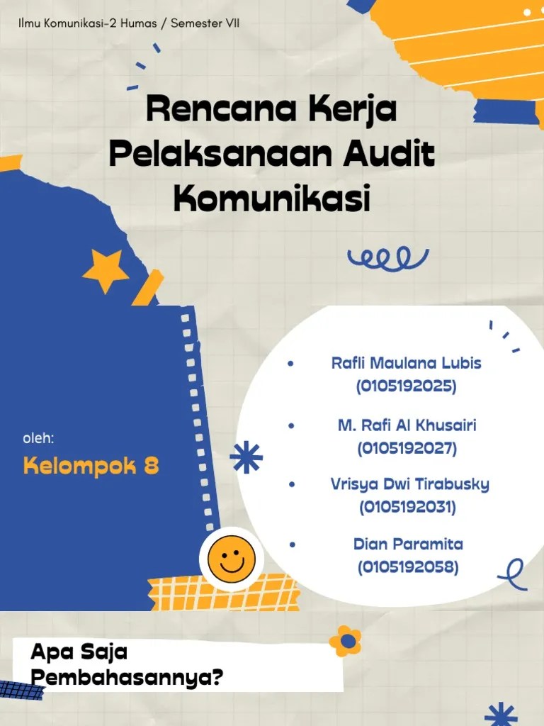 (Kelompok 8) Rencana Kerja Pelaksanaan Audit - PPT PDF | PDF