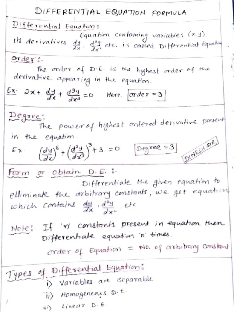 Differential Equation PDF | PDF | Equations | Mathematical Objects