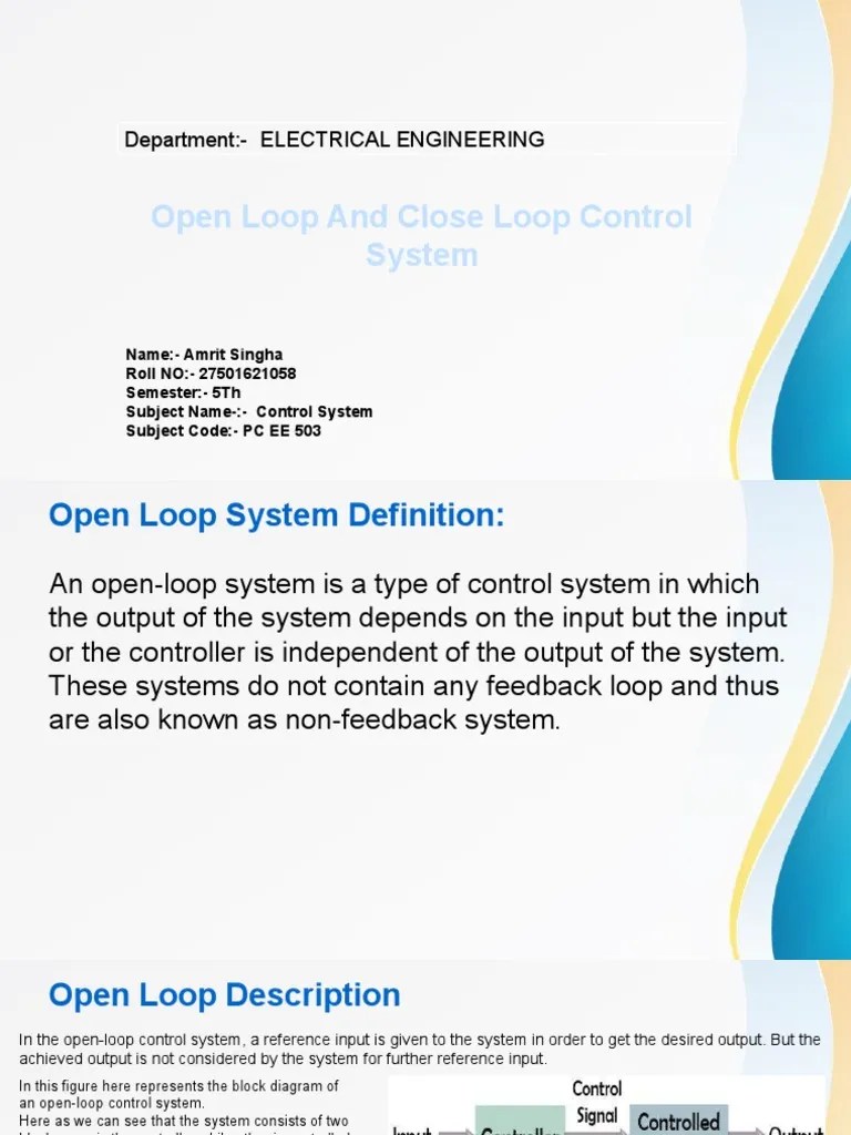 Open Loop And Close Loop Control System | PDF | Control Theory | Feedback