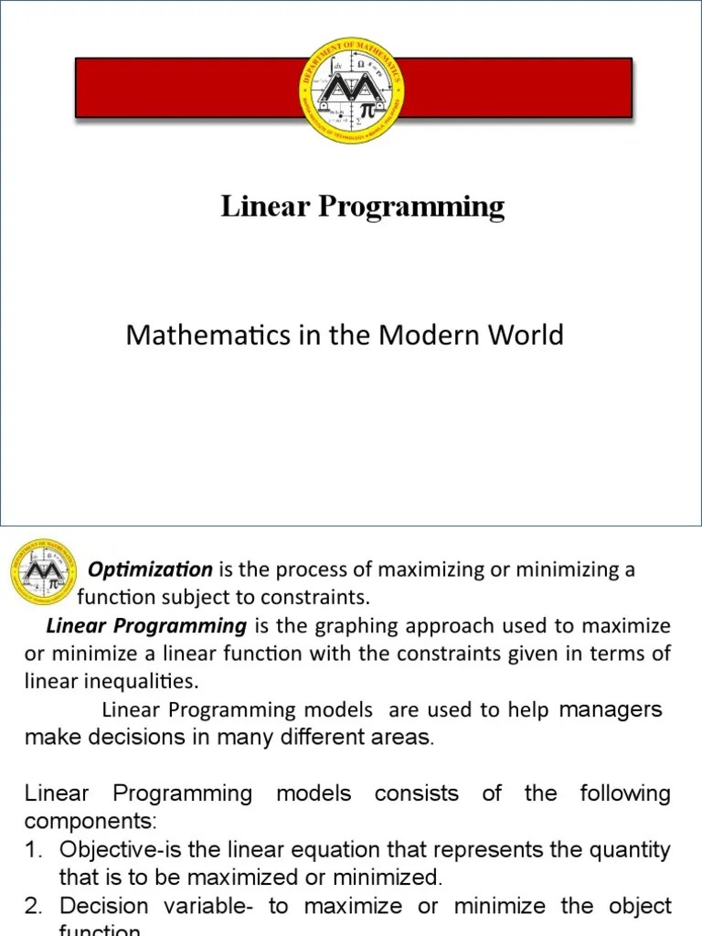 MMW-Linear Programming | PDF