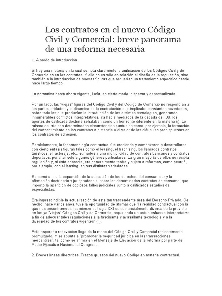 Los Contratos En El Nuevo Código Civil Y Comercial | PDF | Los ...
