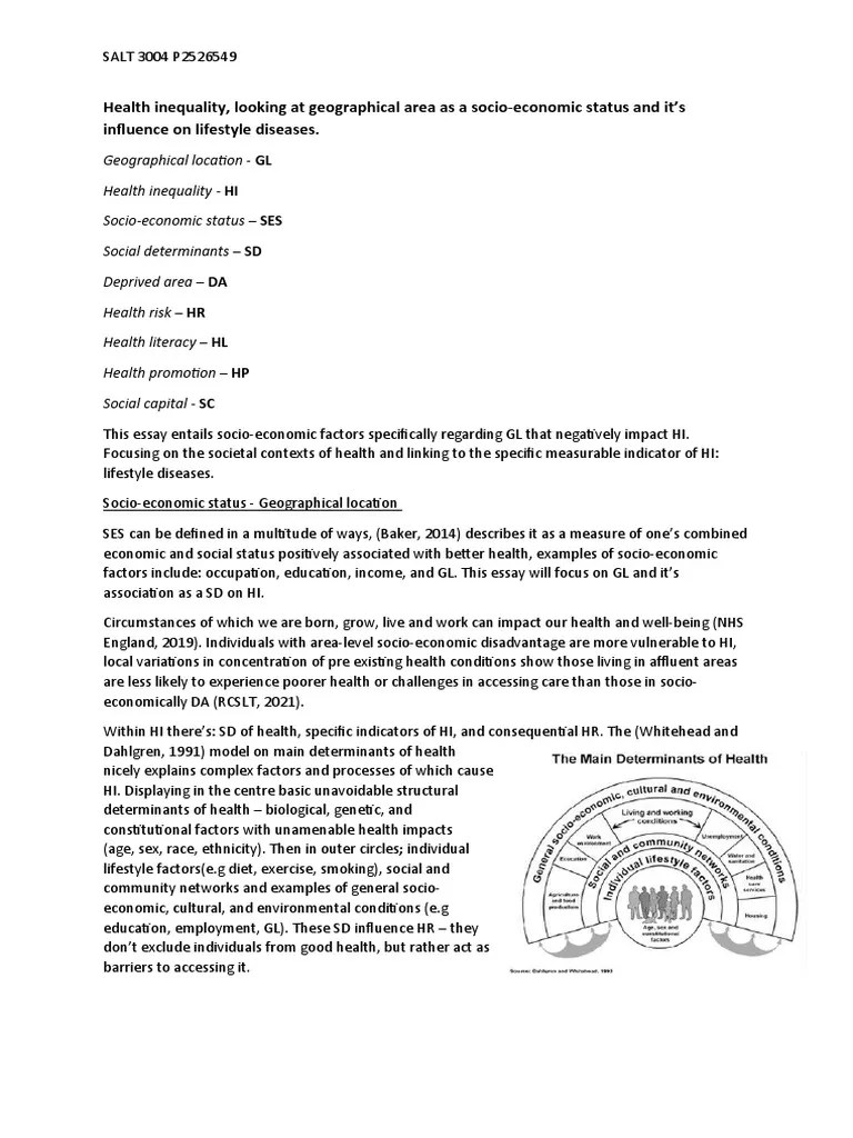 Socioeconomic Impact On Health | PDF | Socioeconomic Status | Obesity
