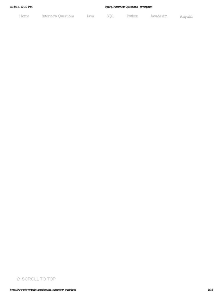 Spring Interview Questions - Javatpoint | PDF | Spring Framework ...