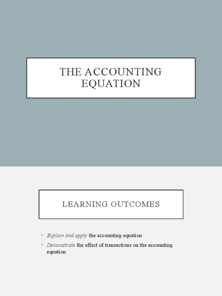 The Accounting Equation & Double Entry | PDF | Debits And Credits | Accounting
