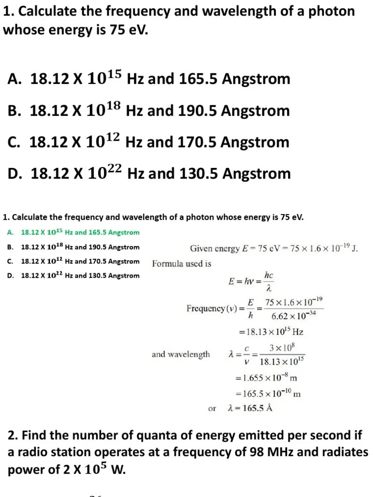 Tutorial Unit IV PHY110 | PDF | Photoelectric Effect | Electronvolt