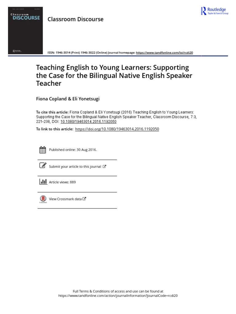 Teaching English To Young Learners Supporting The Case For The ...