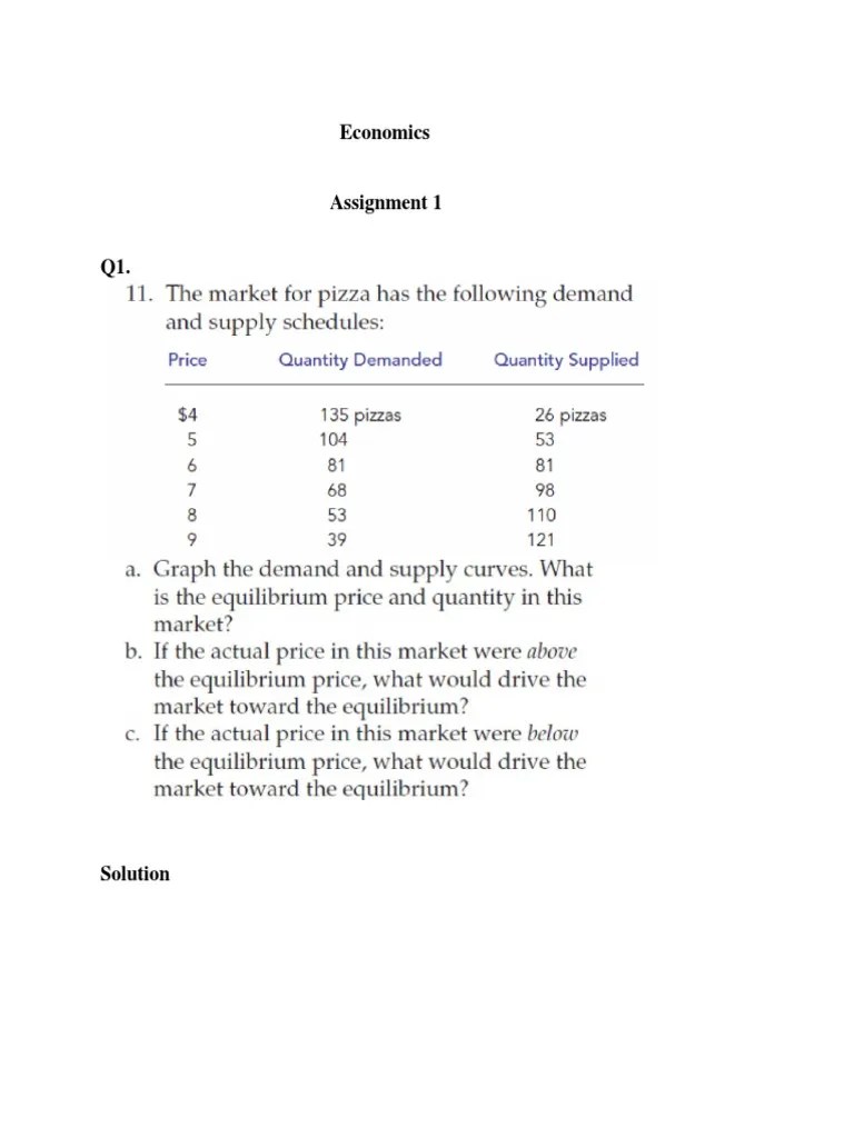 Eco - Assignment 1 Solution | PDF | Prices | Economic Equilibrium