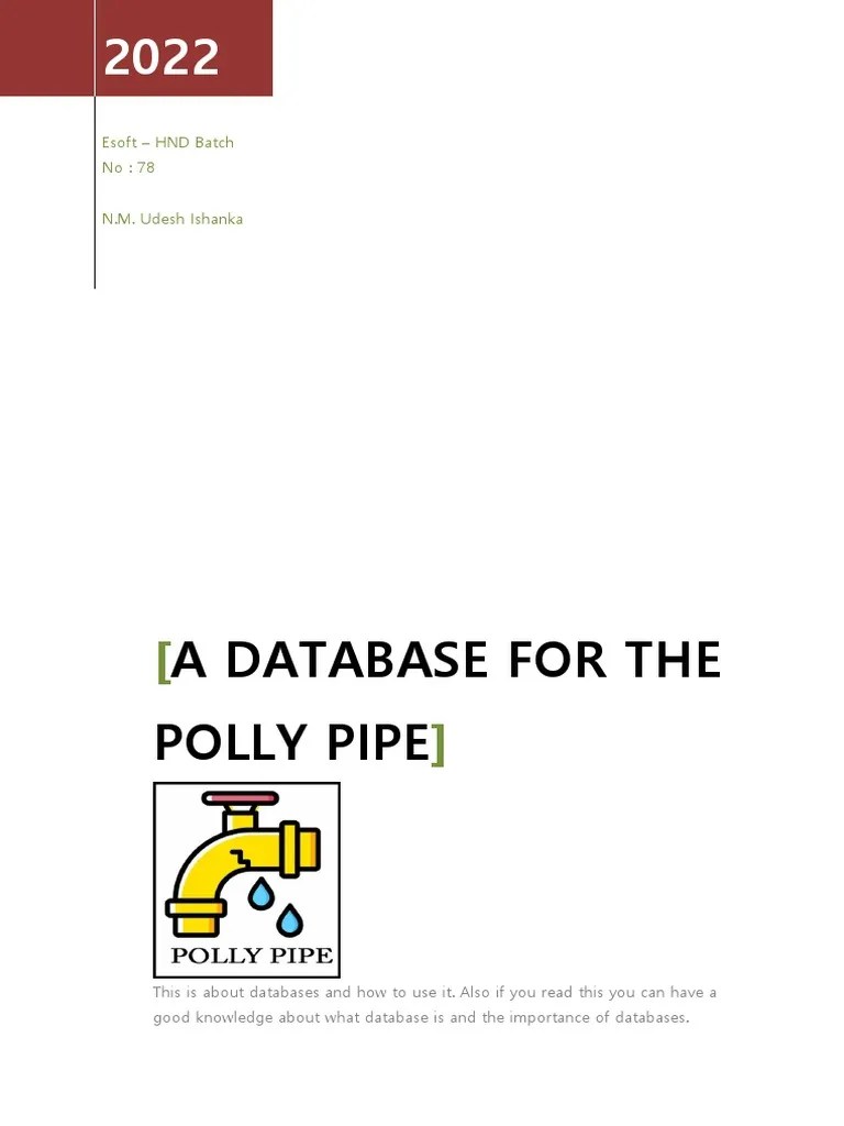 Database Guide For Polly Pipe | PDF | Databases | Sql