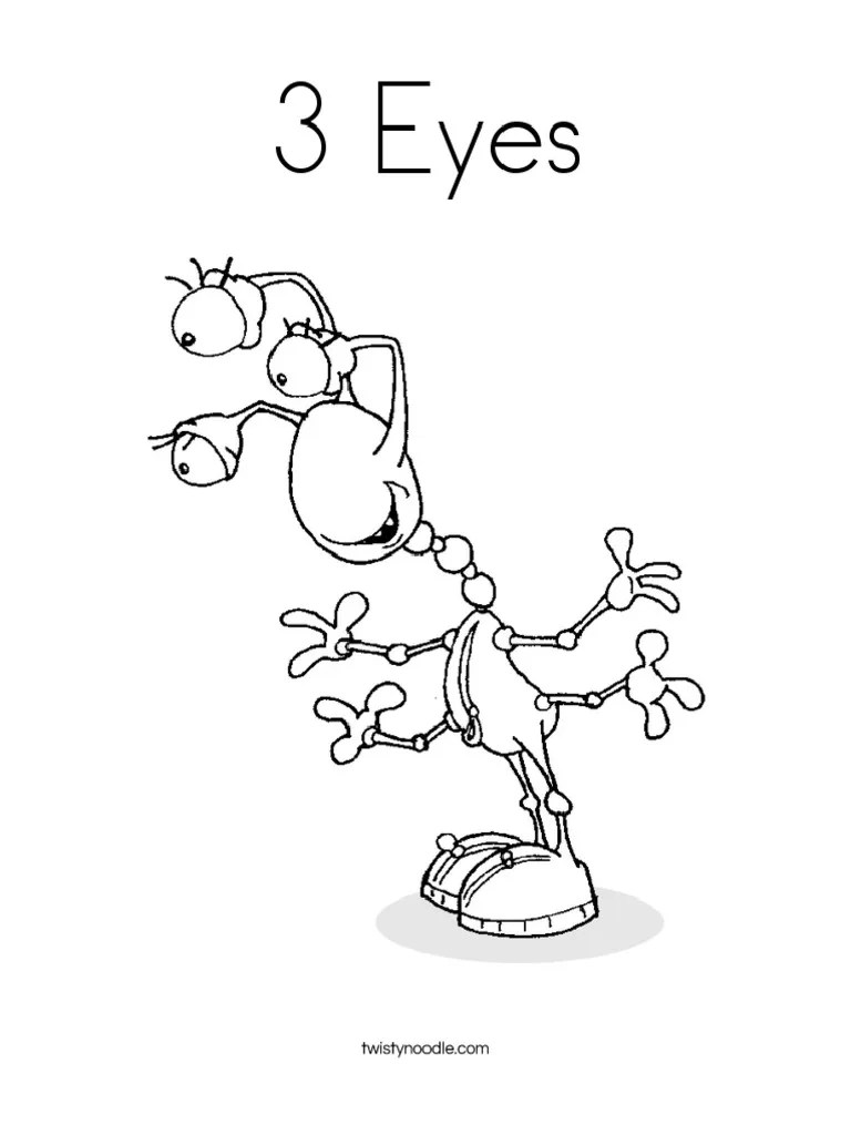 3 Eyes Coloring Page - Twisty Noodle PDF | PDF
