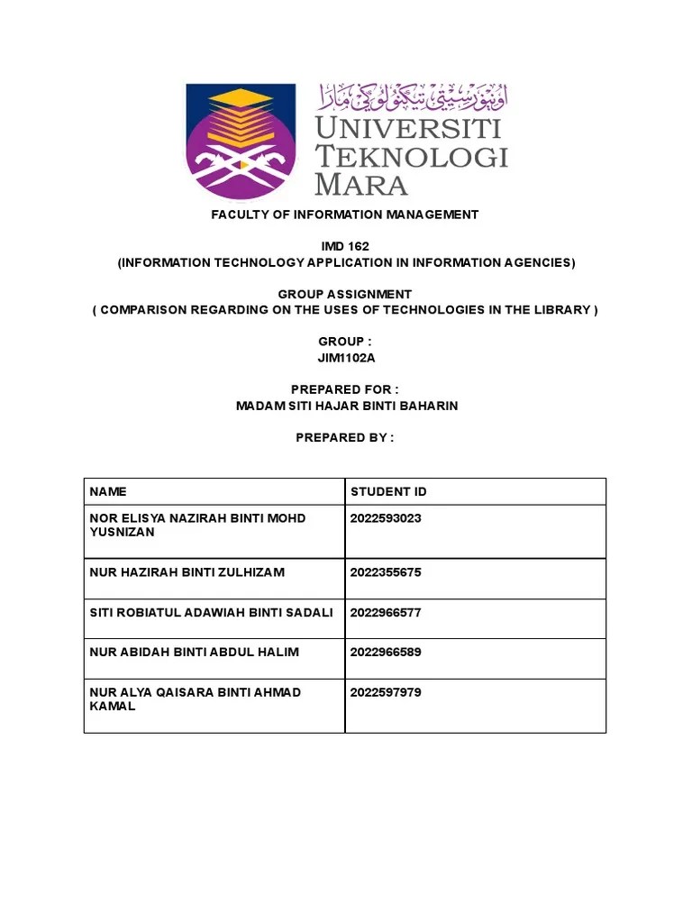 Imd162 Group Assignment Pdf Libraries Digital Library