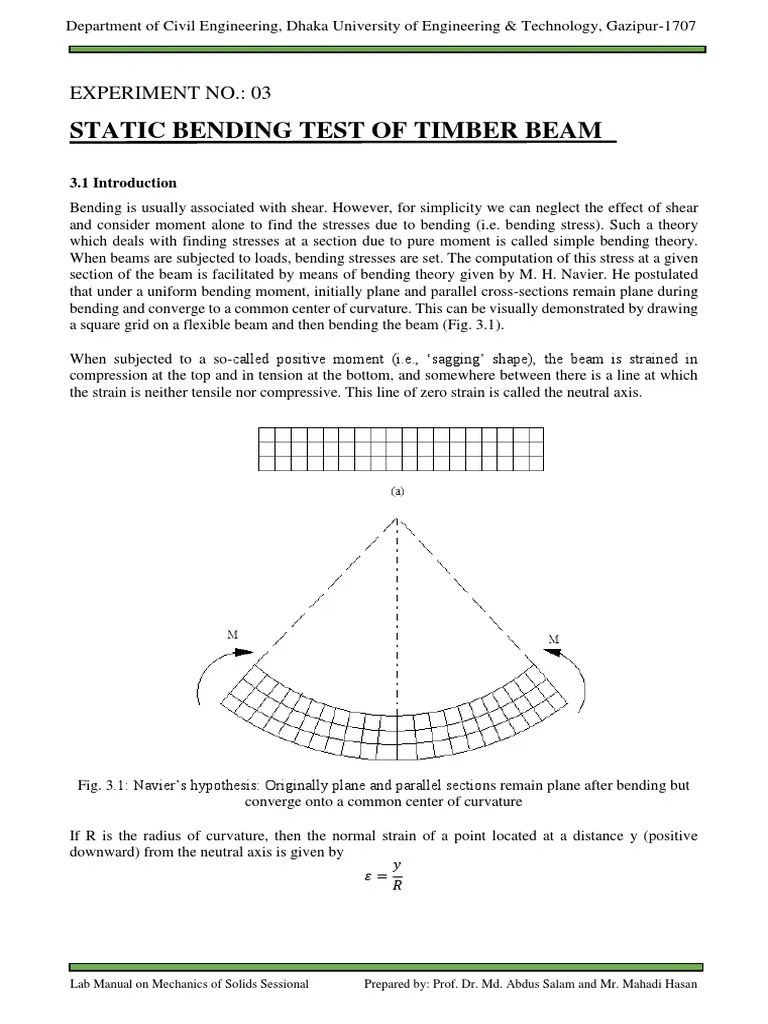 Ce 2010 - Experiment 03 | Download Free PDF | Bending | Beam (Structure)