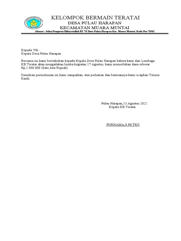 Surat Permohonan Desa | PDF