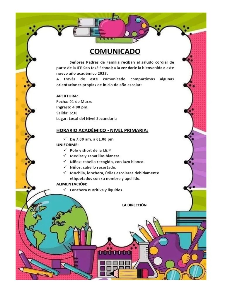 Apertura Año Escolar 2023 - Primaria PDF | PDF