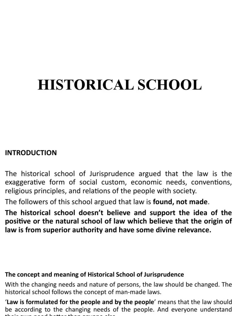 Historical School Of Jurisprudence | PDF | Jurisprudence | Equity (Law)