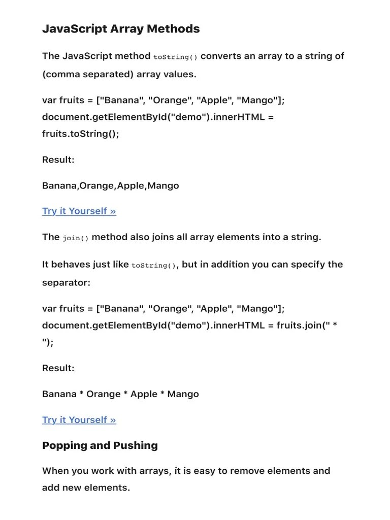 A Comprehensive Guide To JavaScript Array Methods For Manipulating And ...