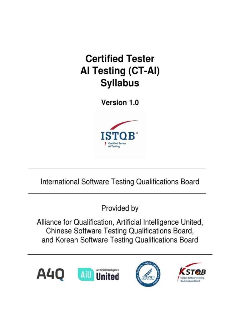 ISTQB CT-AI Syllabus V1.0 | PDF | Machine Learning | Artificial ...