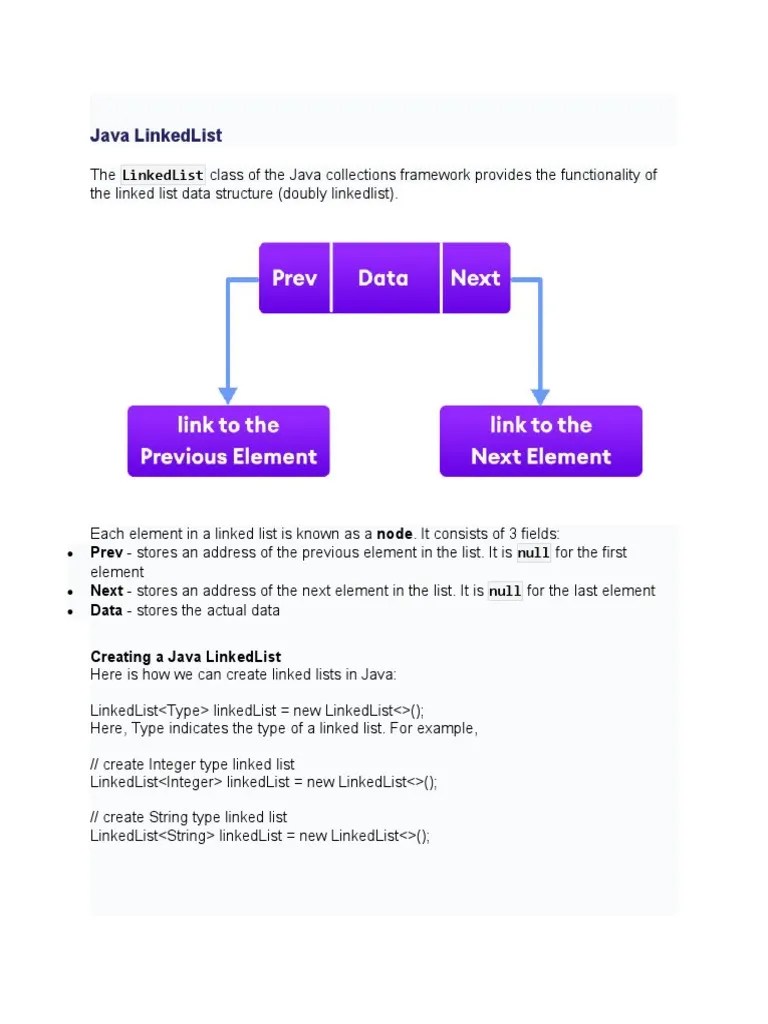 An In-Depth Guide To Java LinkedList: Data Structure, Methods, Examples ...