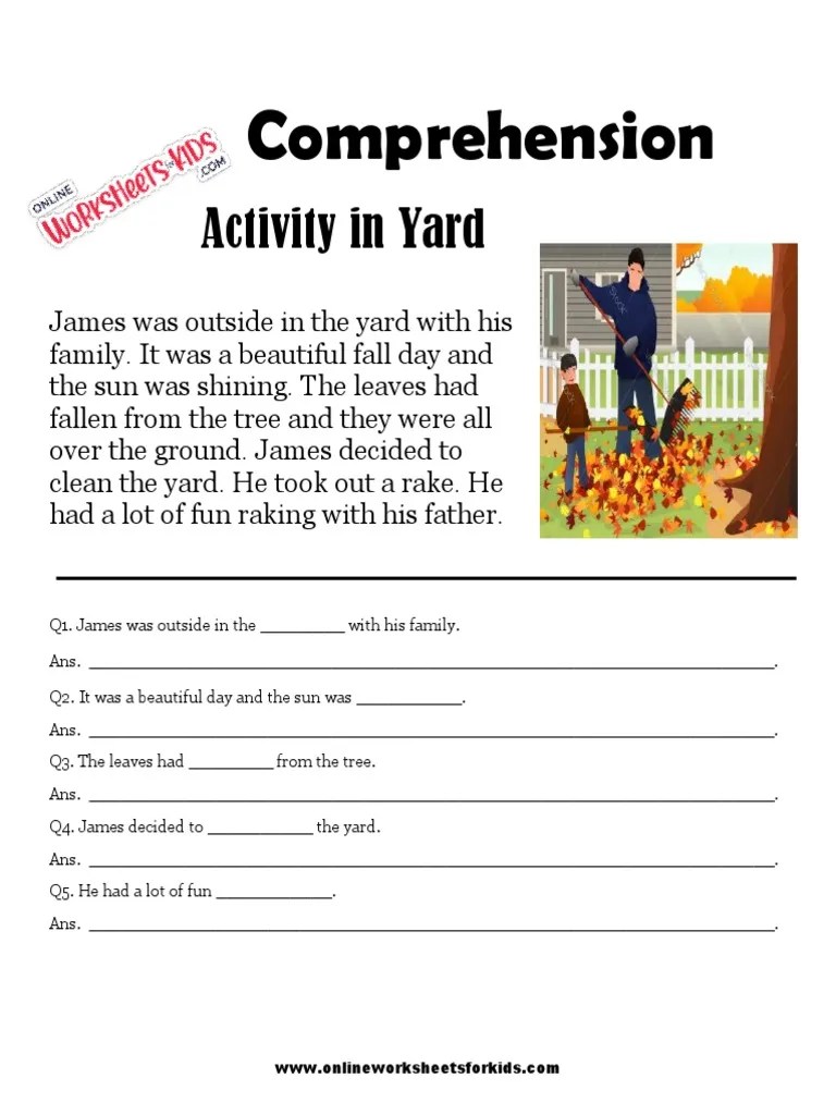 Comprehension Worksheets For Grade 1-8 | PDF