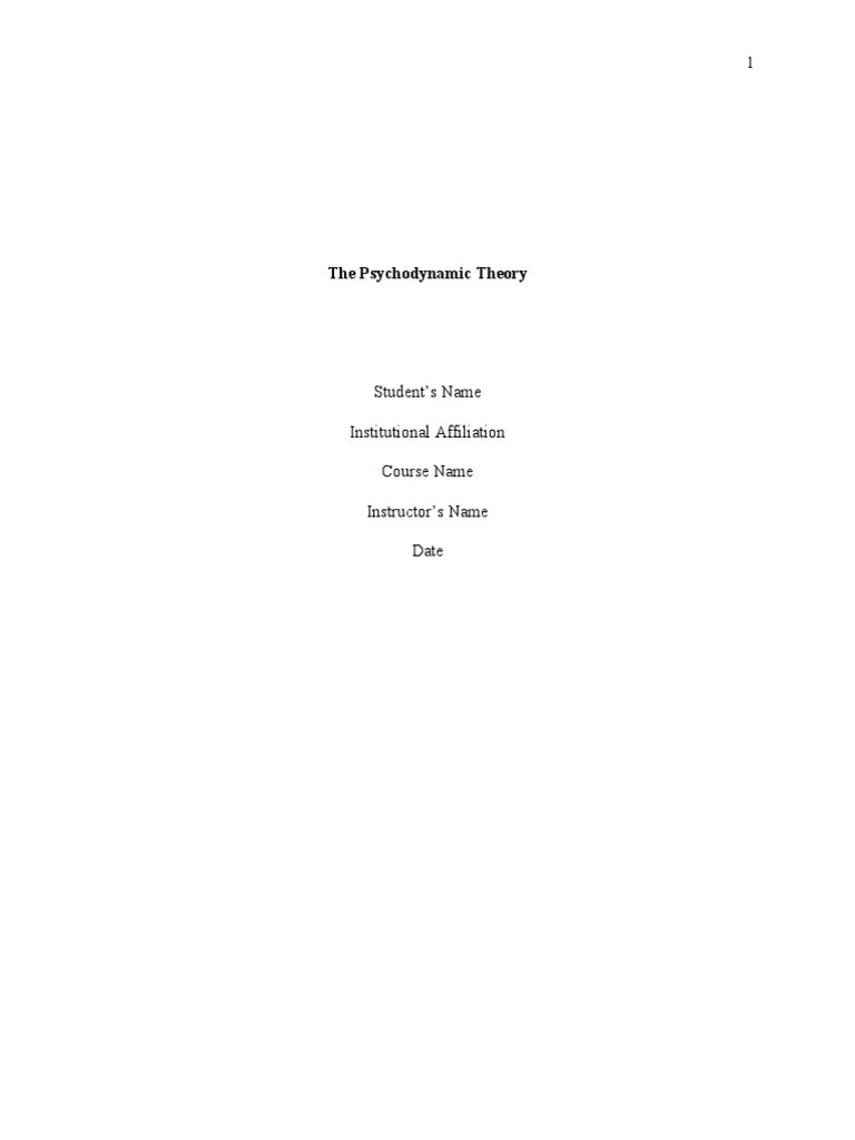 Psychodynamic Theory Explained | PDF | Psychodynamics | Id