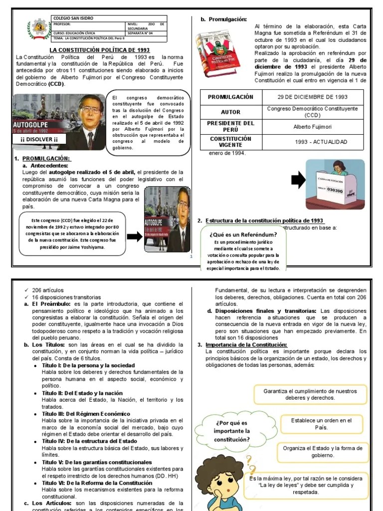 La Constitucion Politica Del Peru Ii | PDF | Gobierno