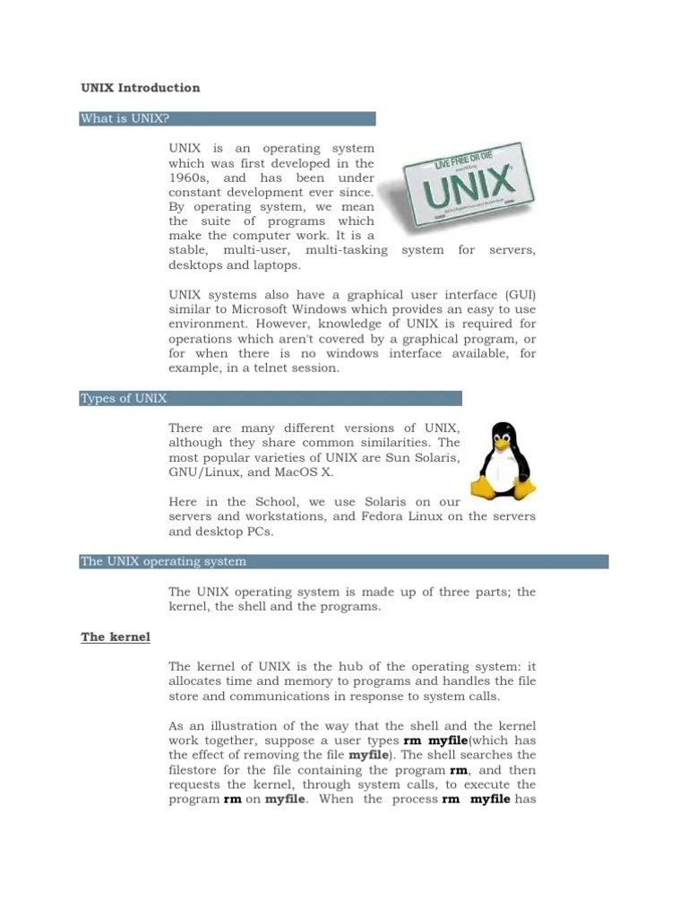 Unix | PDF | Command Line Interface | Operating System