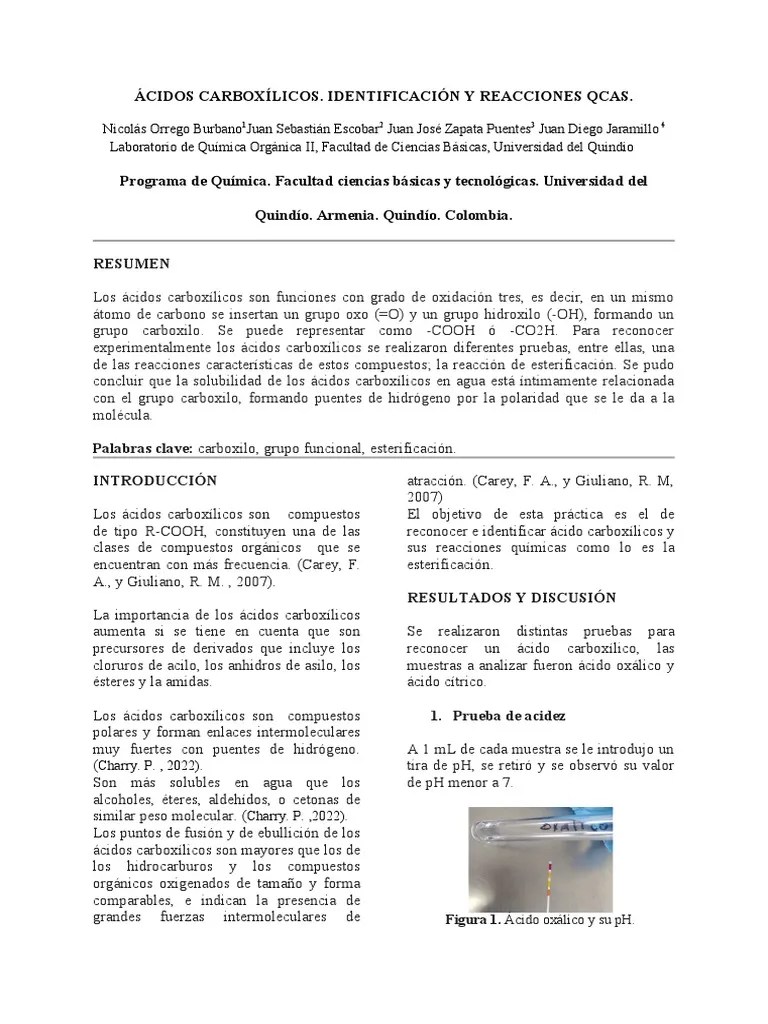 Ácidos Carboxílicos | PDF | Ácido | Ácido Carboxílico