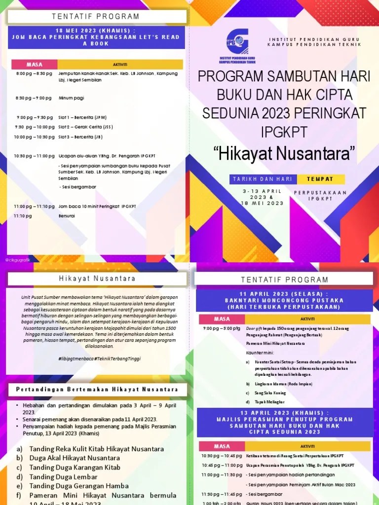 Draf Tentatif Buku Program Sambutan Hari Buku Dan Hak Cipta 2023 KK2132023 | PDF