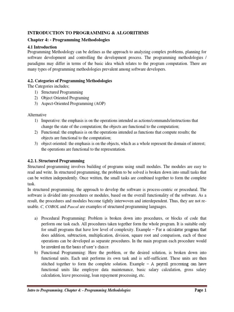 Chapter 4 - Programming Methodologies | PDF | Inheritance (Object ...