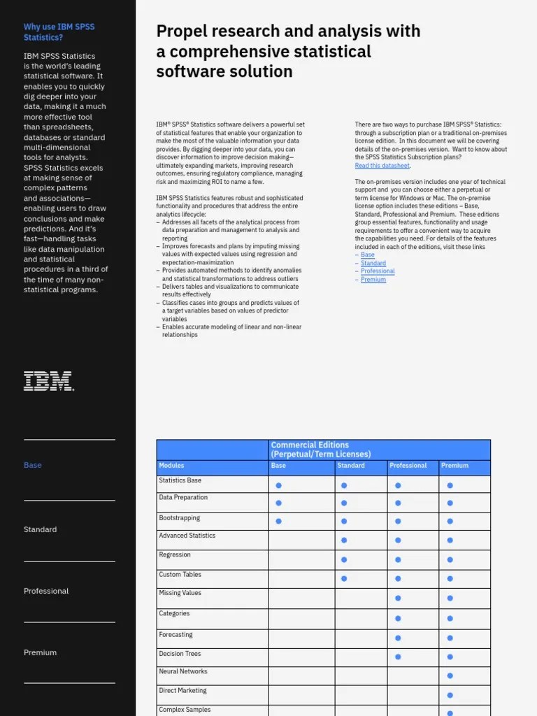 Propel Research And Analysis With A Comprehensive Statistical Software Solution (SPSS Statistics ...