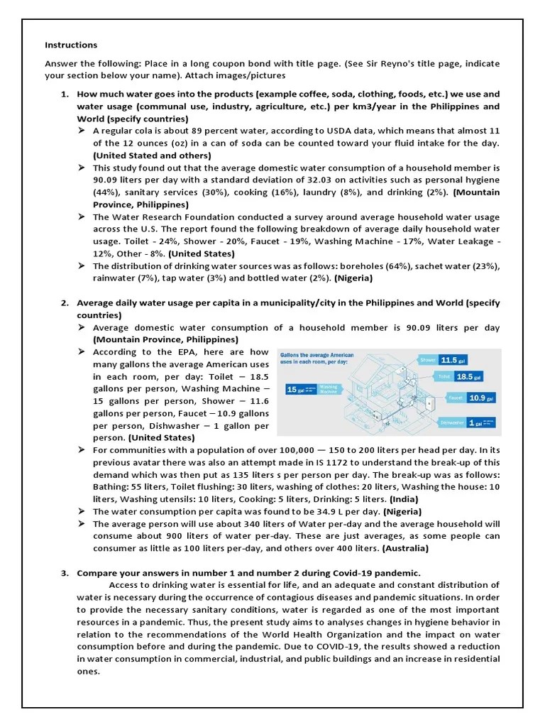 Water Usage | PDF | Water | Drinking Water