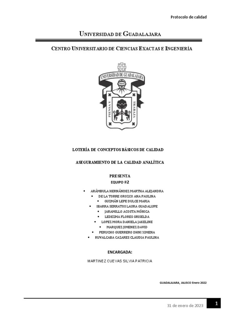 PROTOCOLO LOTERIA (1) .Docx - 1 | PDF | Calidad (comercial) | Business