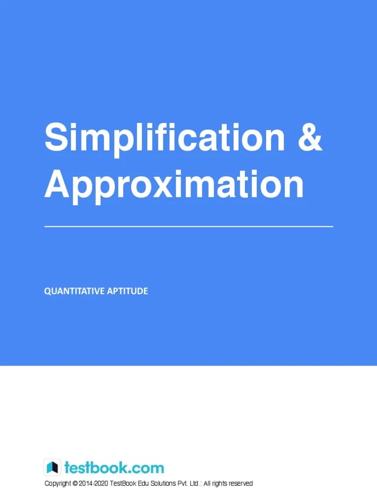Simplification And Approximation - Study Notes | PDF | Approximation ...