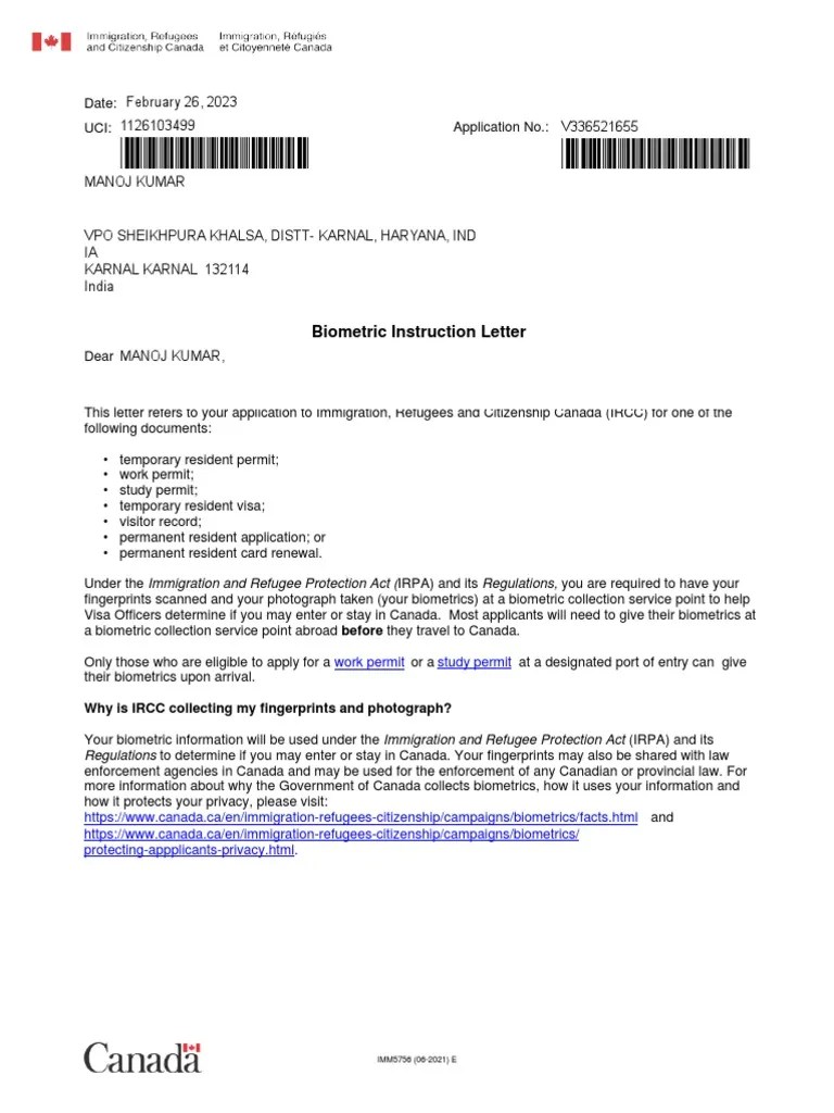 Visa Rejection Letter From Ircc | PDF | Human Migration | International Relations